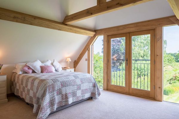 modern oak framed bedroom