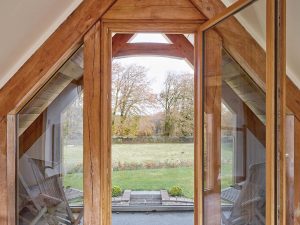 oak framed balcony with small truss