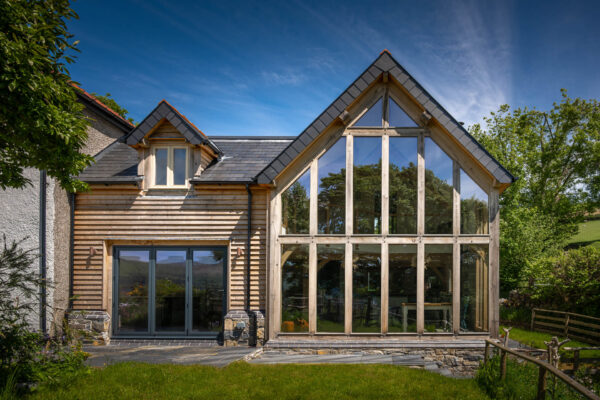 large oak frame house, oak extension