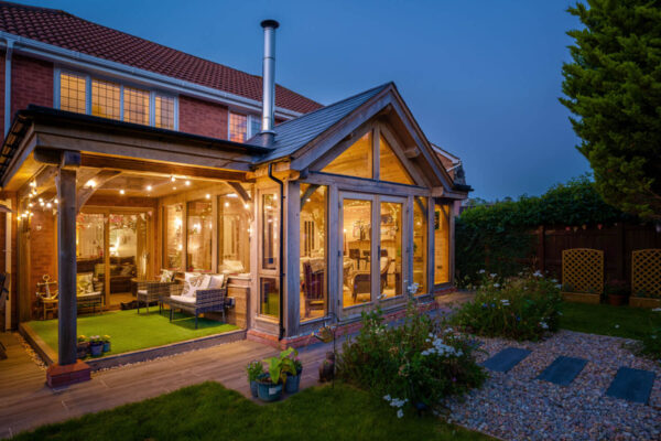 Oak Frame Garden Room Extension & Porch