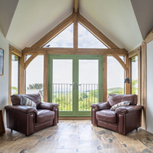 Oak frame new build modern style with a view