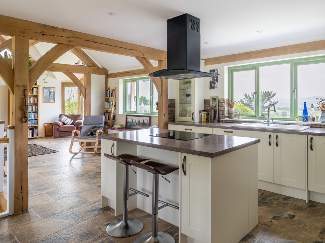 Oak frame contemporary kitchen