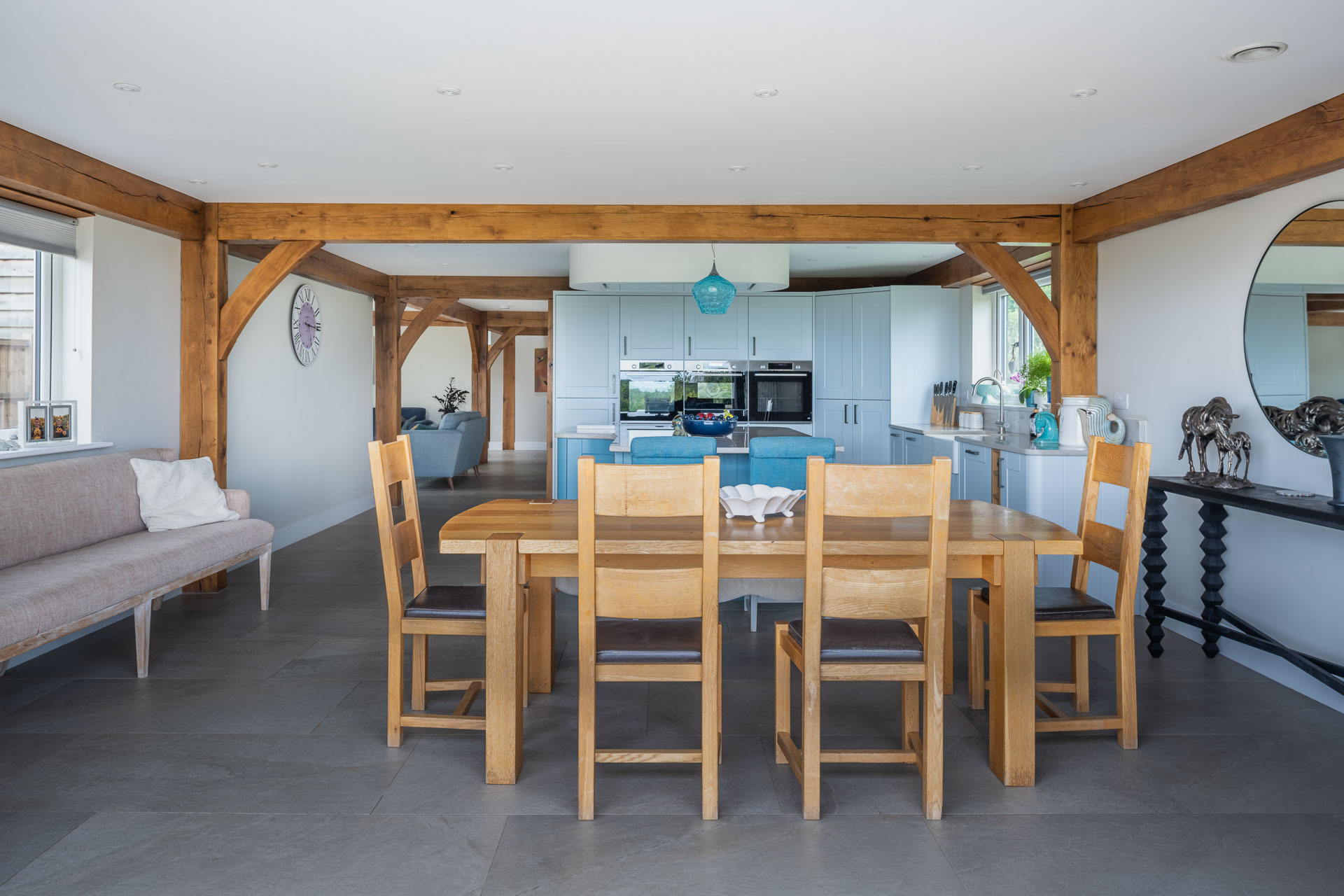 Oak framed building. Contemporary oak frame house Oak Kitchen