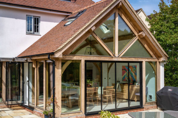 Oak framed kitchen extension, oak framed lounge